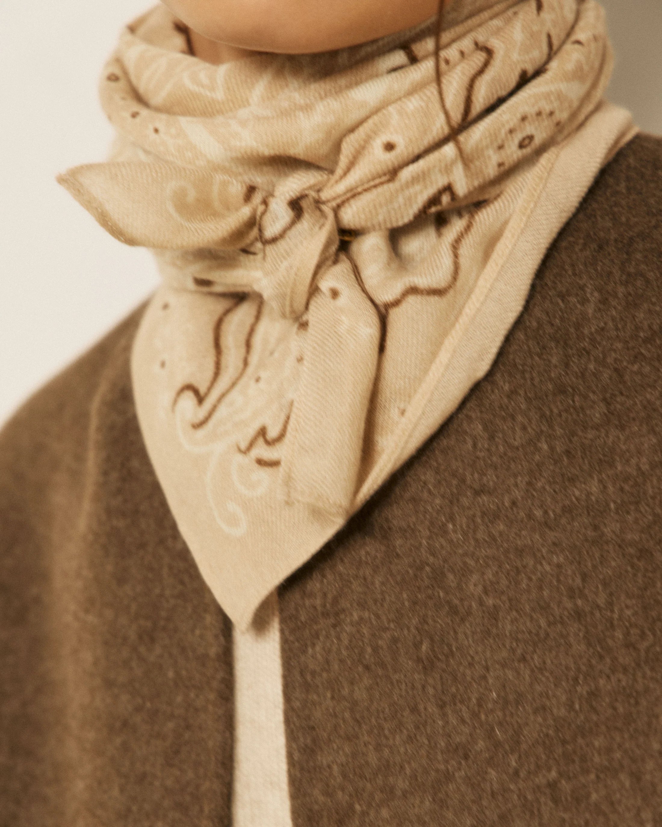 Echarpe Bandana Paisley - Beige
