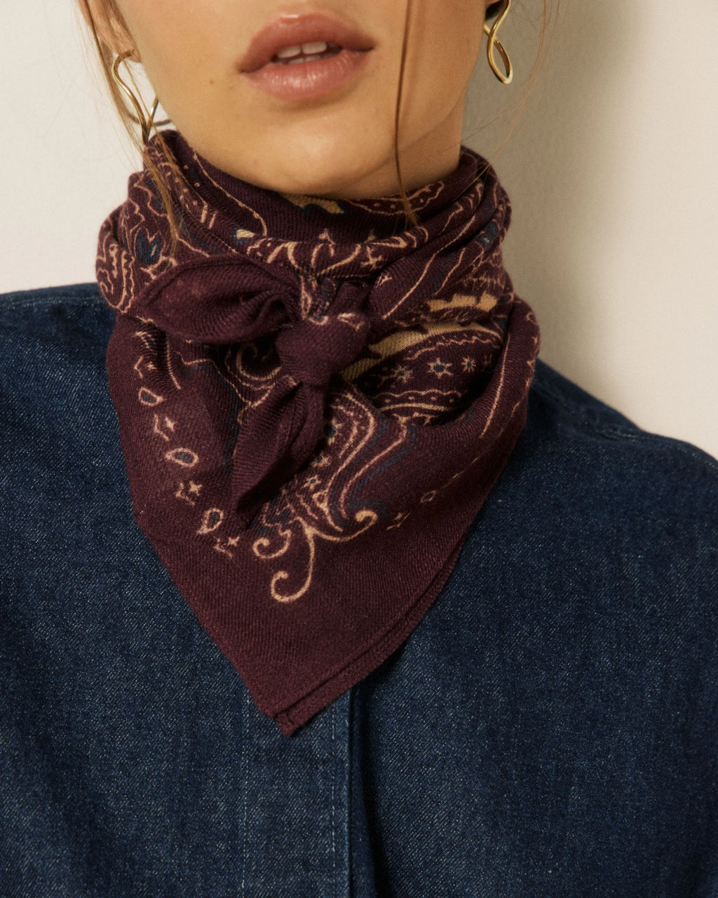 Echarpe Bandana Paisley - Wine