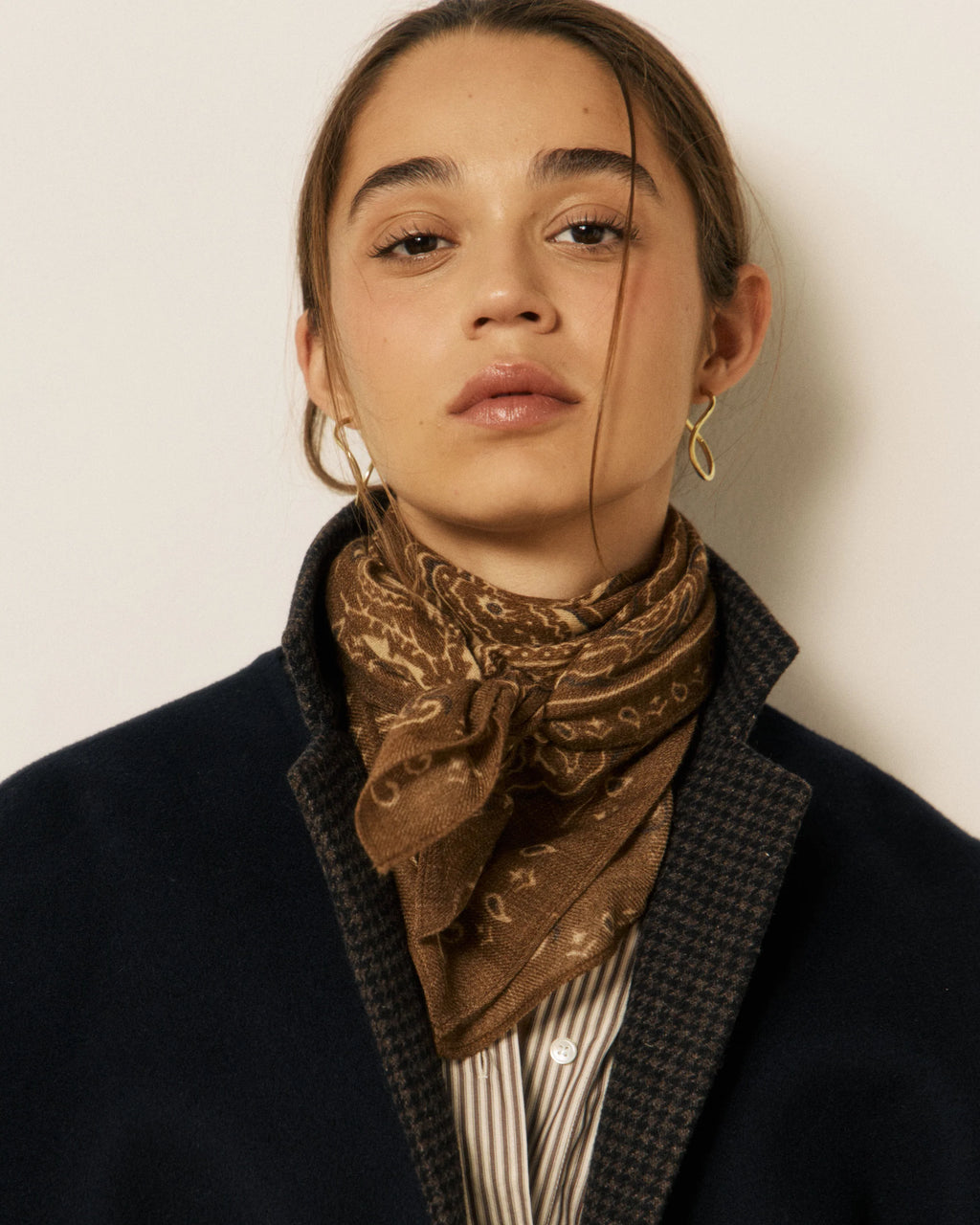 Echarpe Bandana Paisley - Taupe
