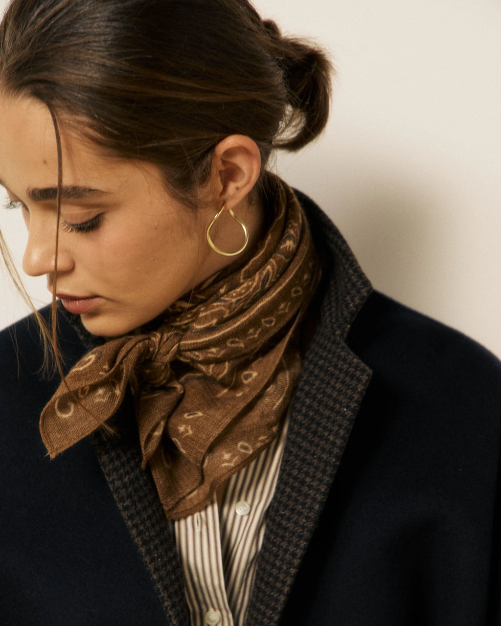Echarpe Bandana Paisley - Taupe