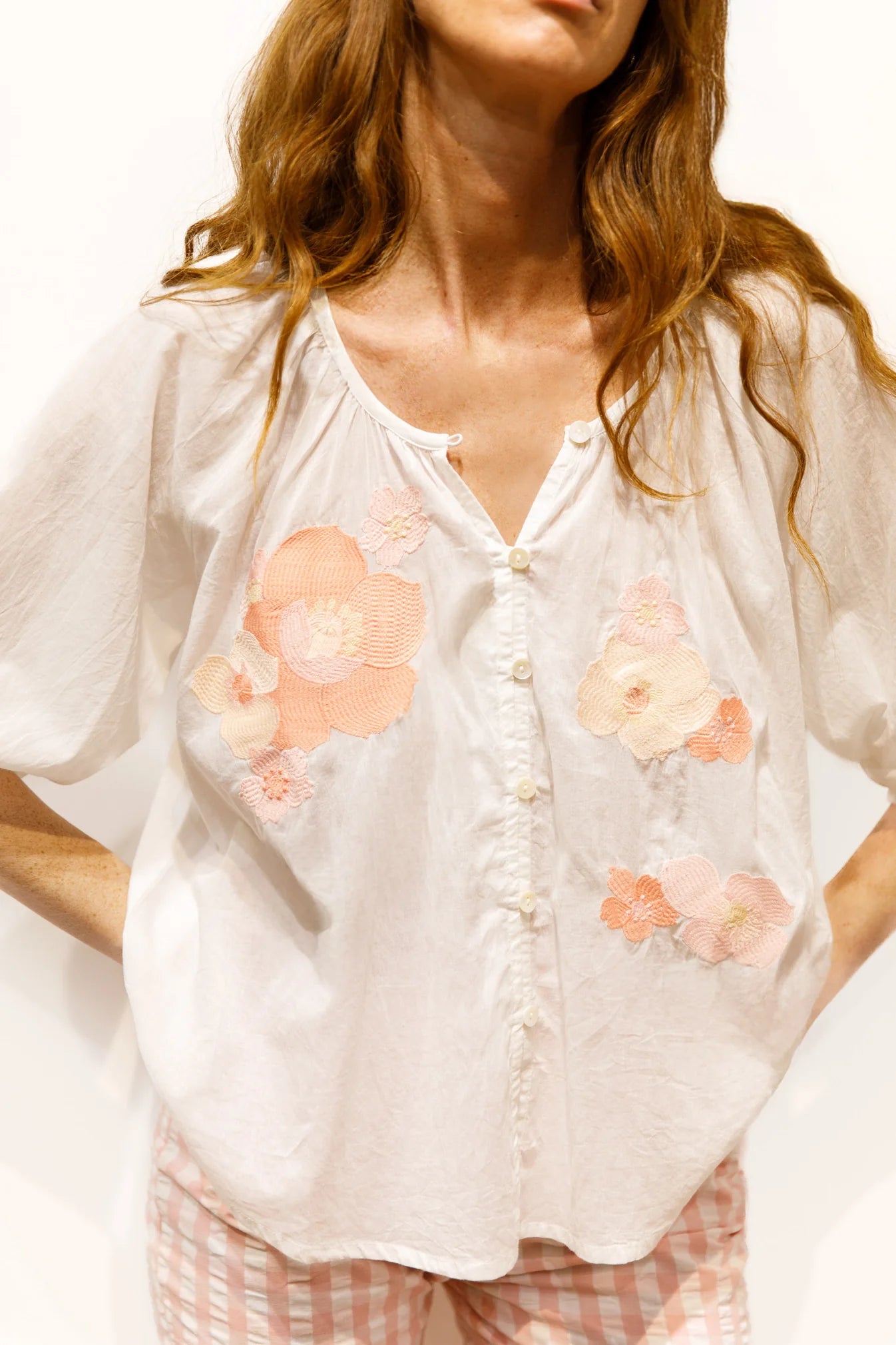 Blouse bloom blanc