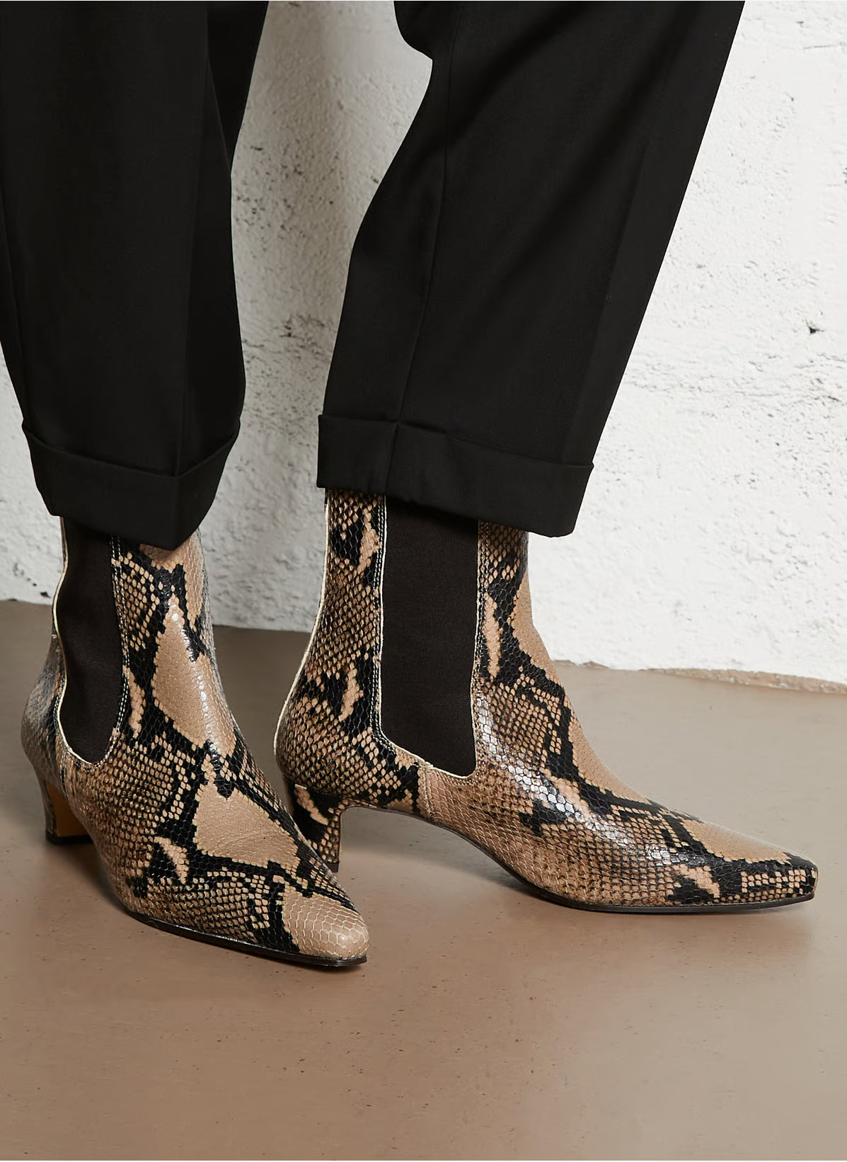Bottines N°525 cuir python mocha