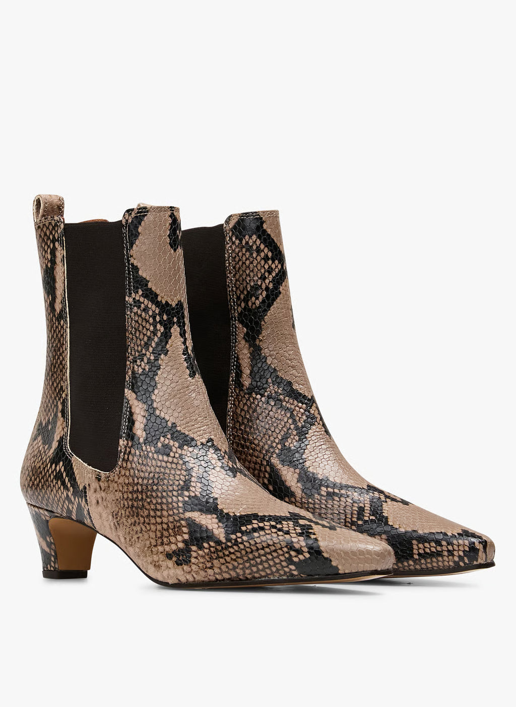 Bottines N°525 cuir python mocha