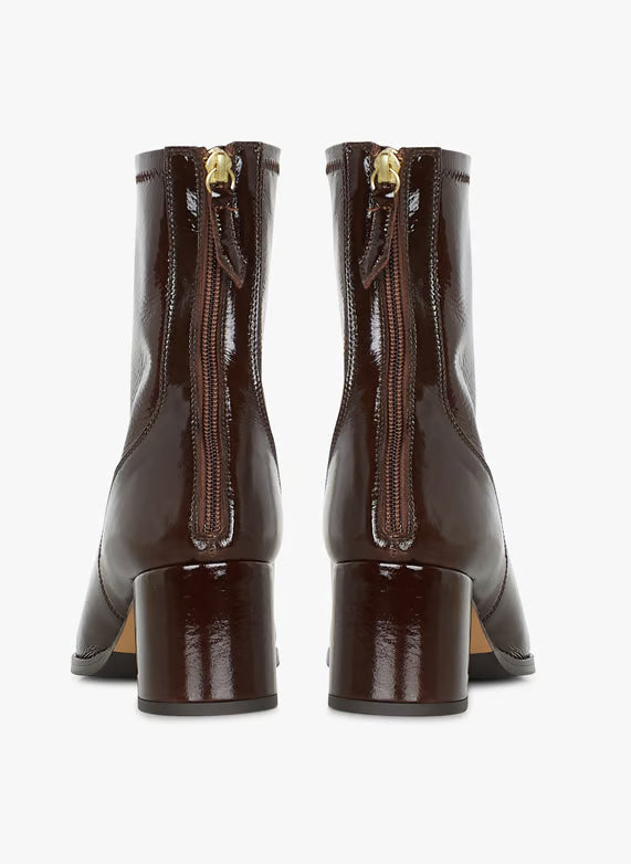 Bottines N°664 - cuir vernis marron