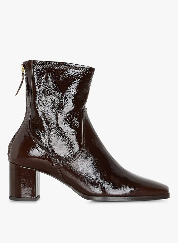 Bottines N°664 - cuir vernis marron