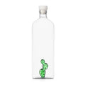 Bouteille cactus vert à pois blancs