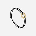 Bracelet trefle - plaque or - Noir pailleté