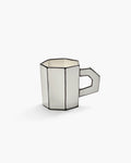 Tasse à thé blanc - noir carte blanche