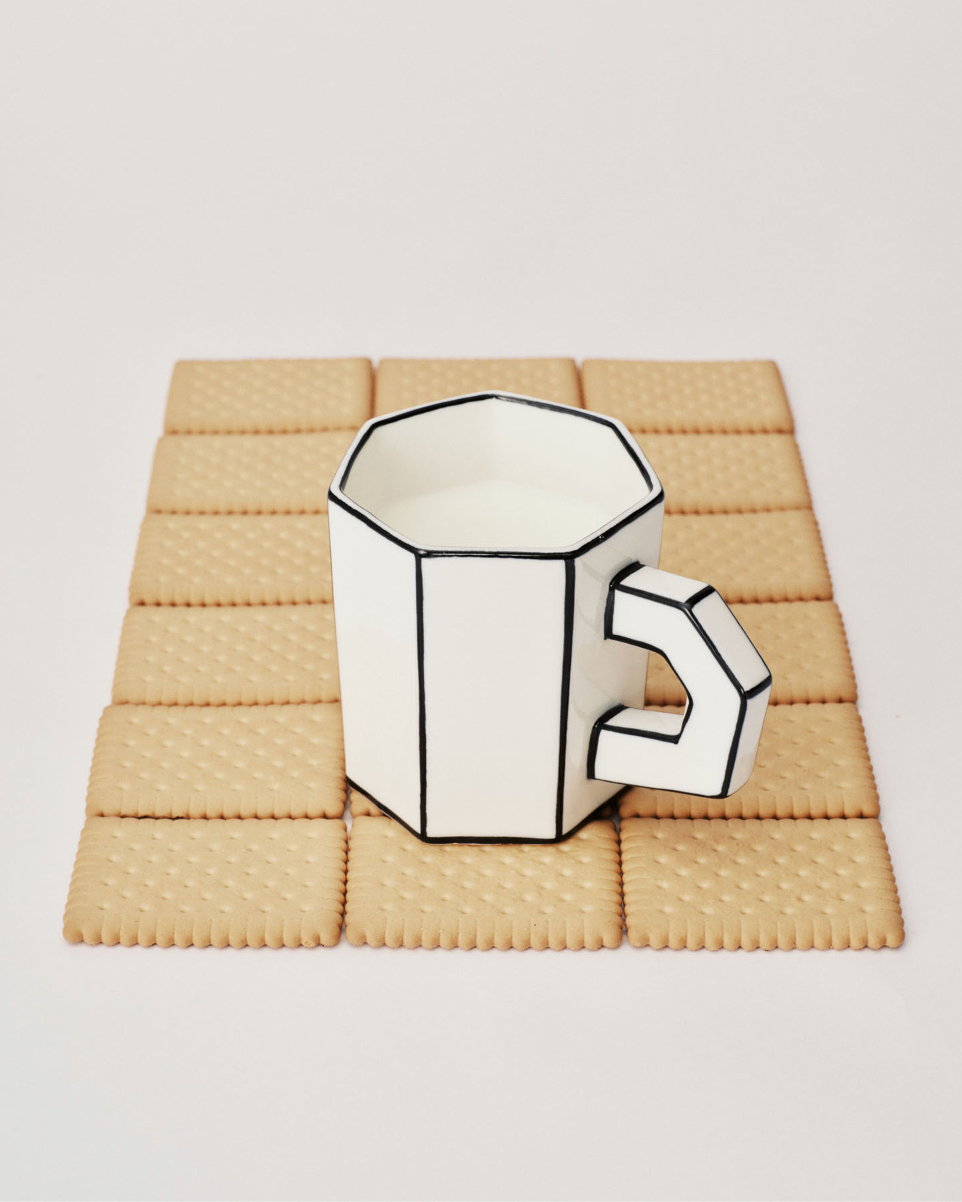 Tasse à thé blanc - noir carte blanche - 2