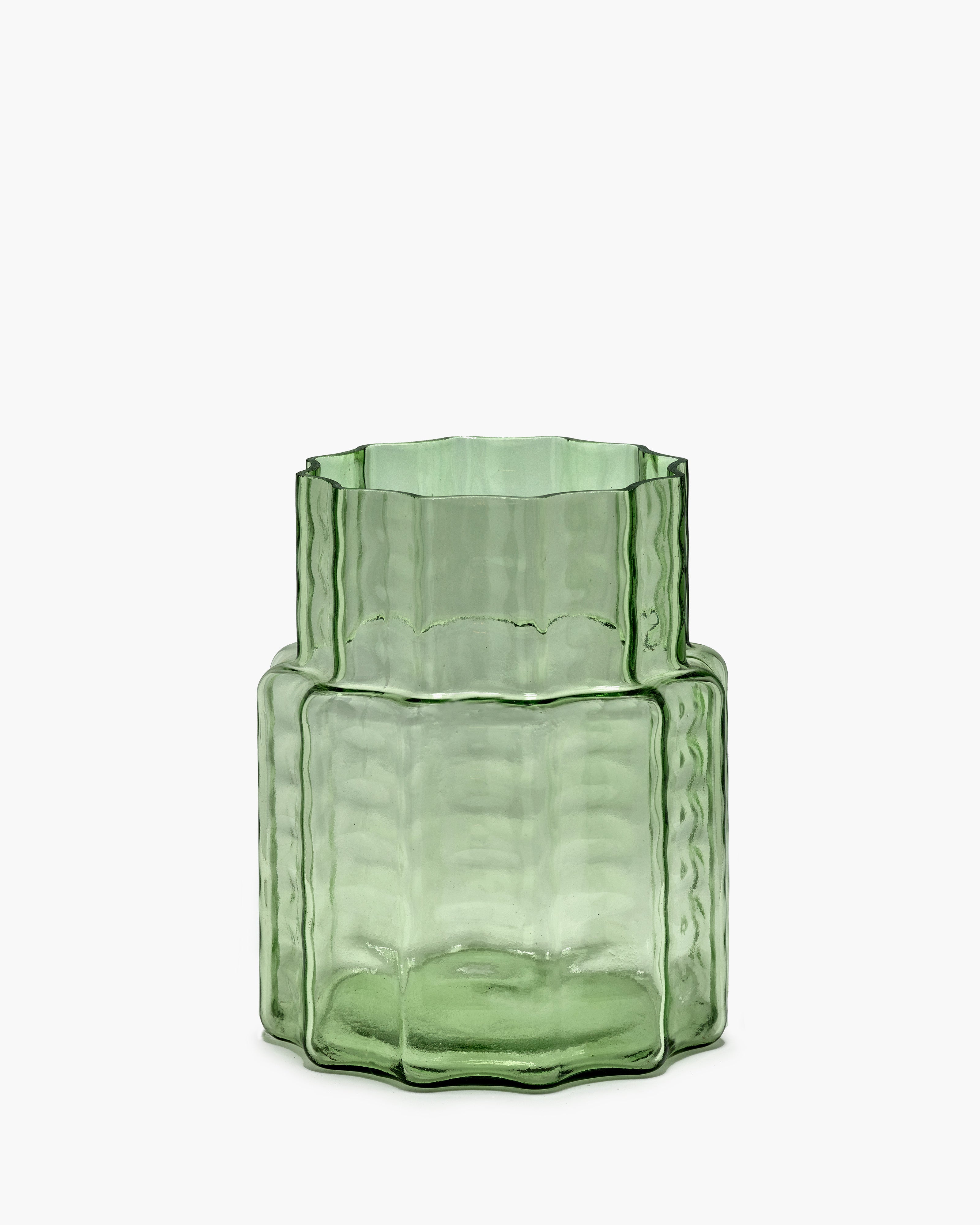 Vase 04 vert transparent waves
