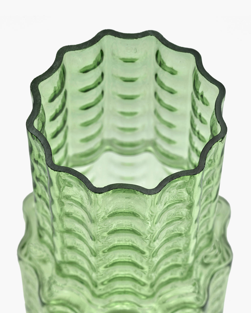 Vase 05 vert transparent waves - 2