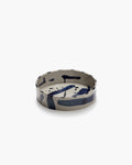 Plat de service rond profond beige - bleu sophia