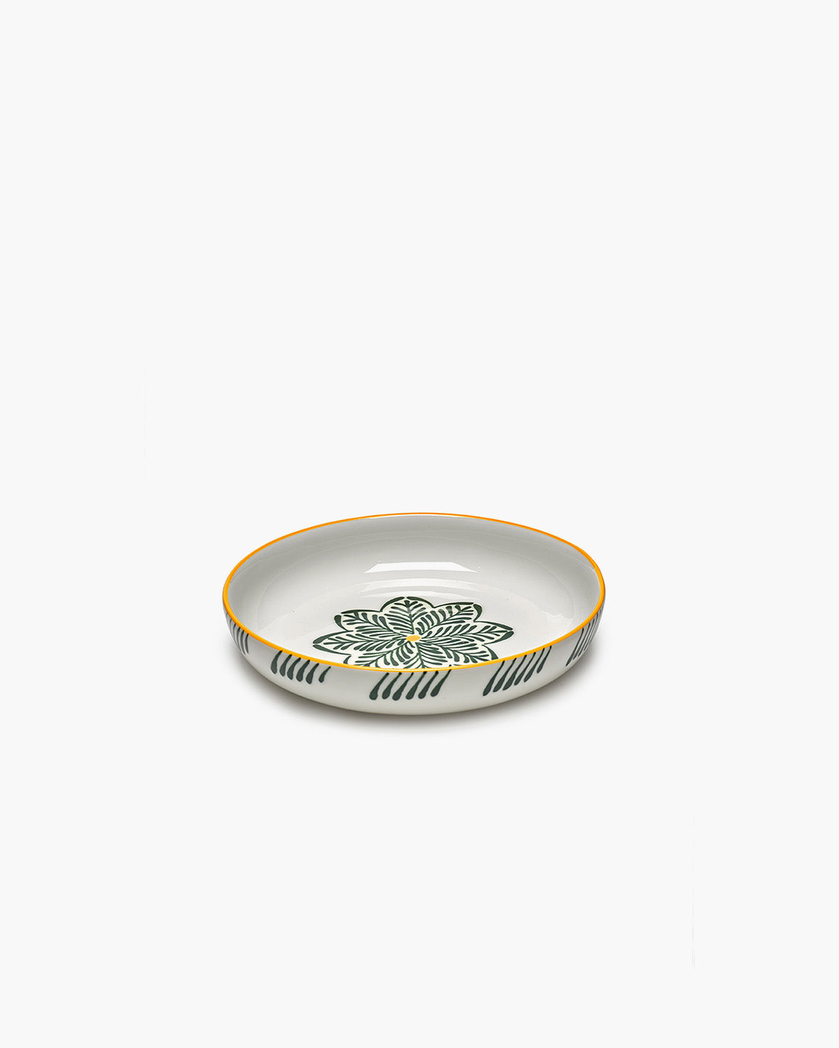 Assiette à pâtes jaune - vert bazaar