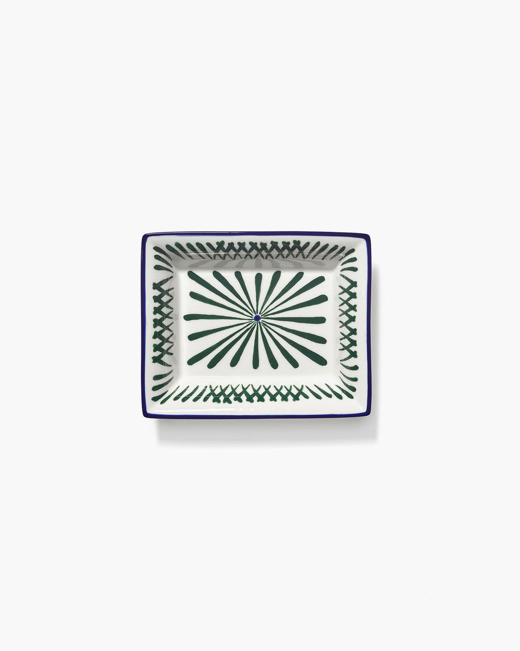 Assiette rectangulaire vert - bleu bazaar - 3