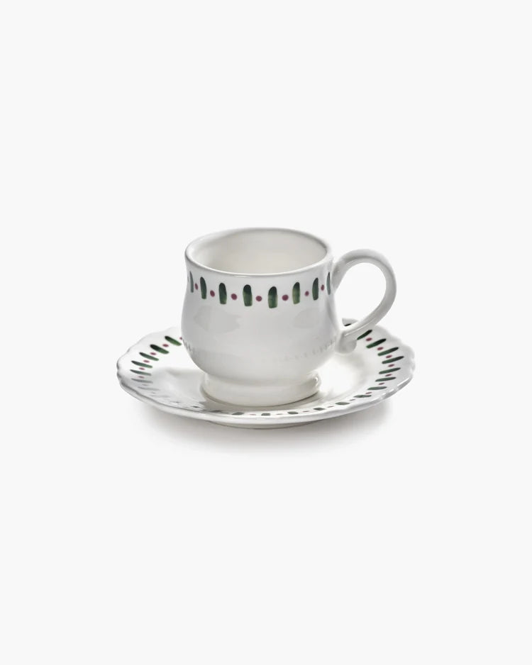 Tasse & soucoupe vert violet - Charly