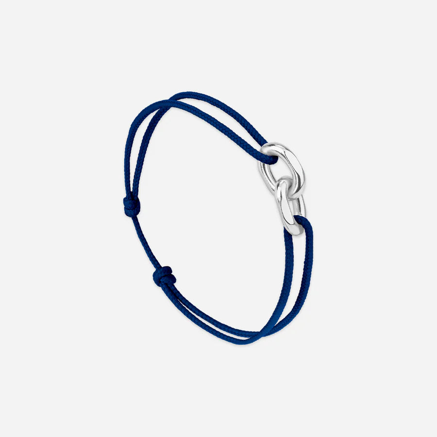 Bracelet Union plaqué argent 16 mm - Marine