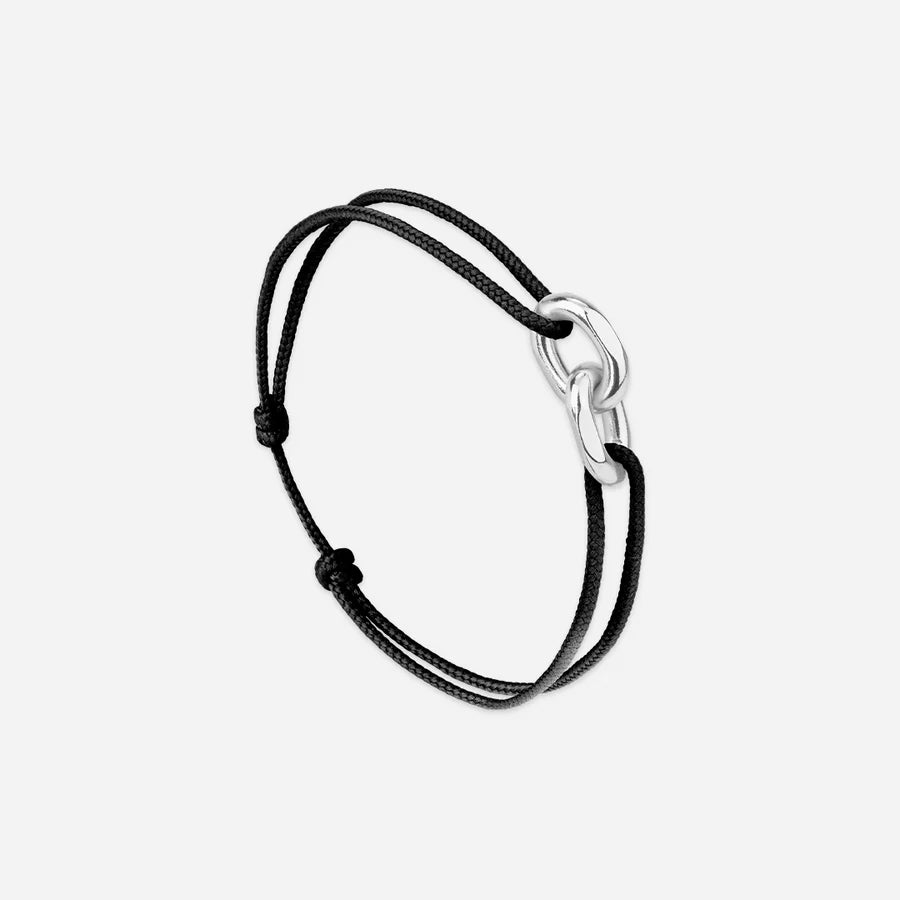 Bracelet Union plaqué argent 16 mm - Noir