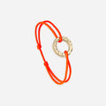 Bracelet cercle martelé plaqué or - Orange