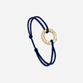 Bracelet cercle martelé plaqué or - Bleu marine