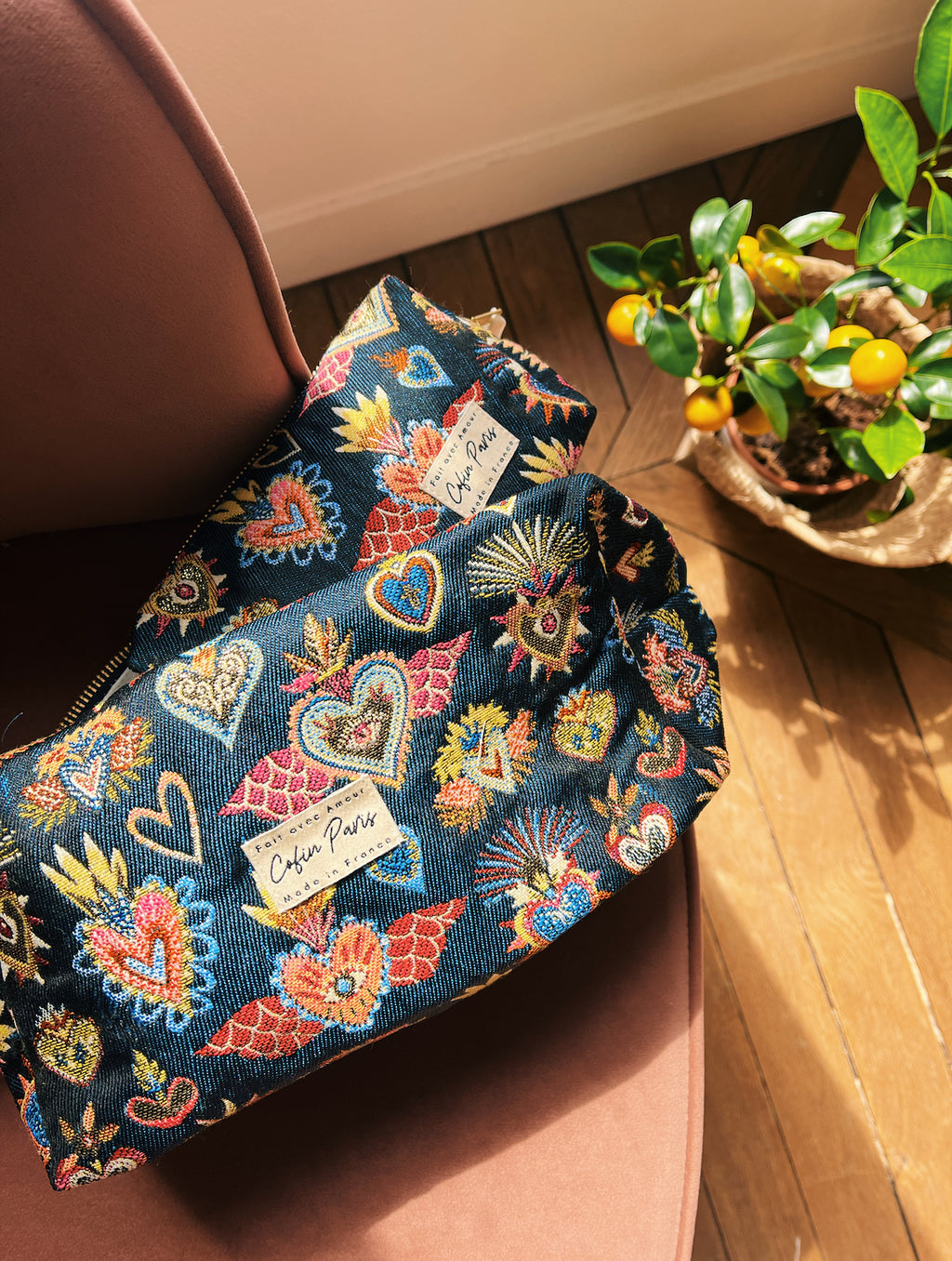 Trousse l coeur bleu