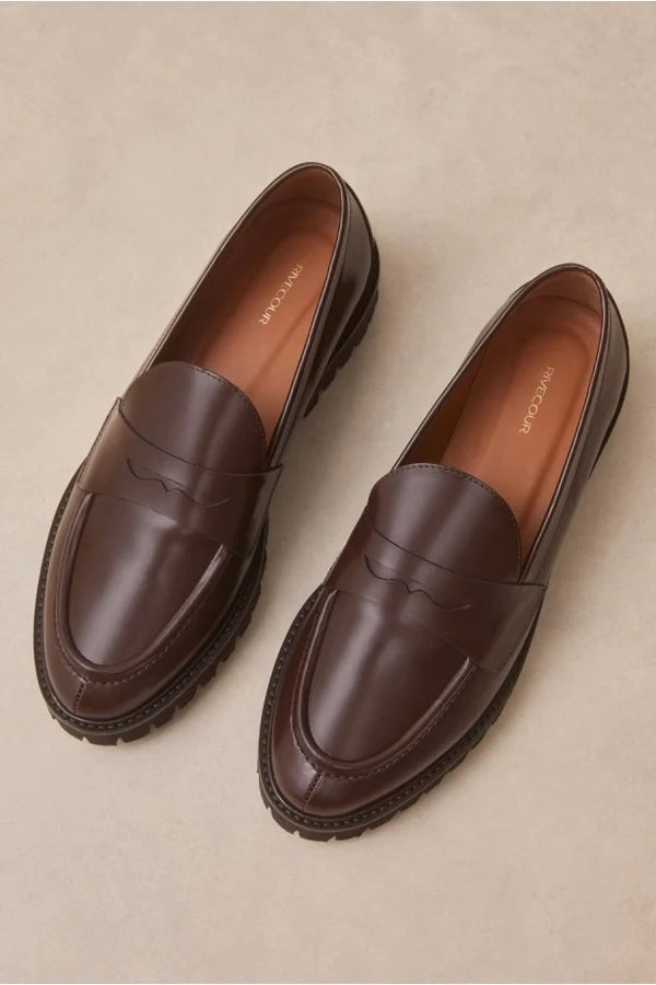 Mocassins numero 181 - Cuir Glacé Ebène