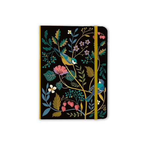 Carnet a6 elastique - Oiseaux bleus