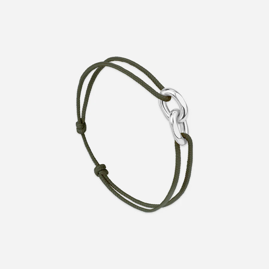 Bracelet Union 16 mm - plaqué argent - kaki