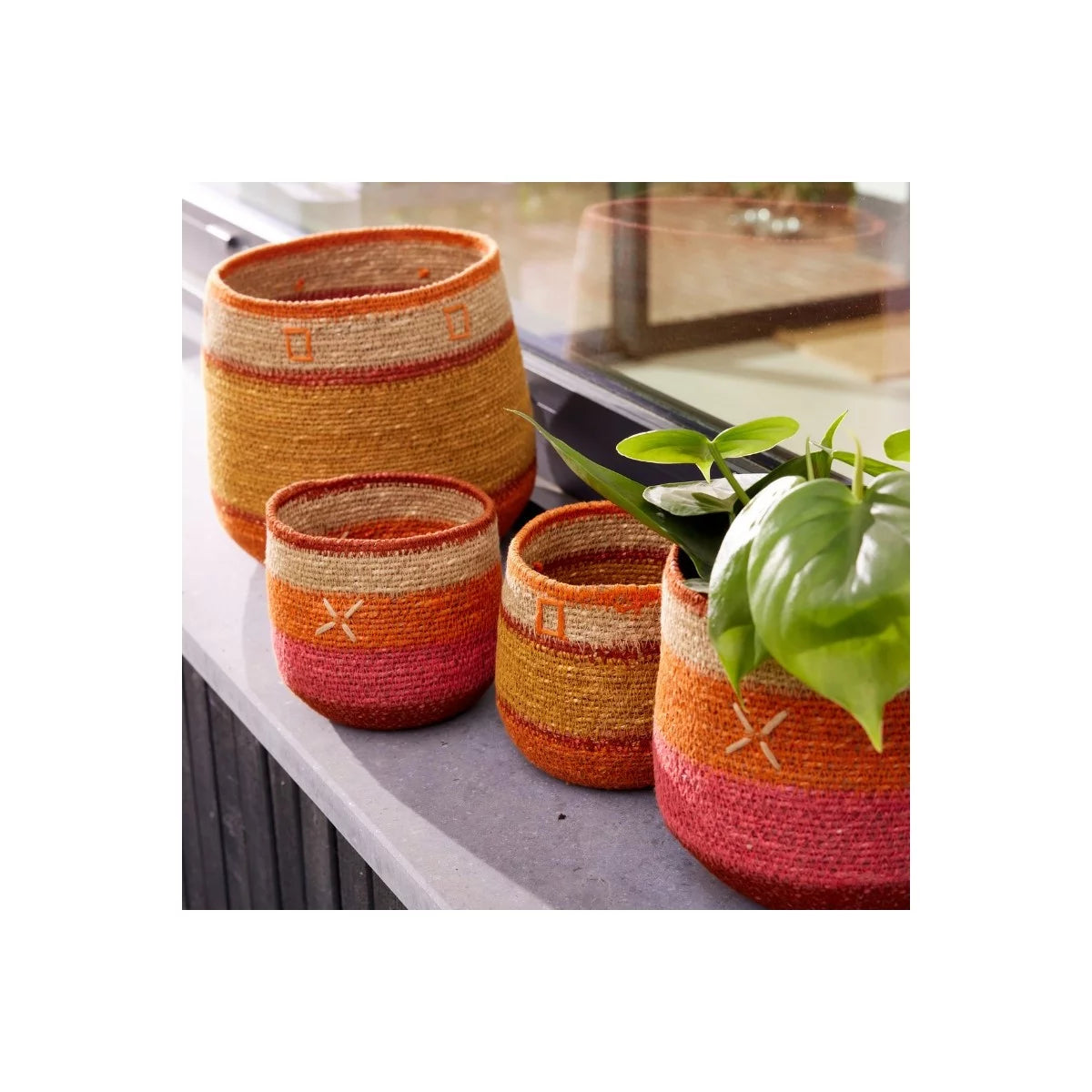 Panier - croix orange 17cm