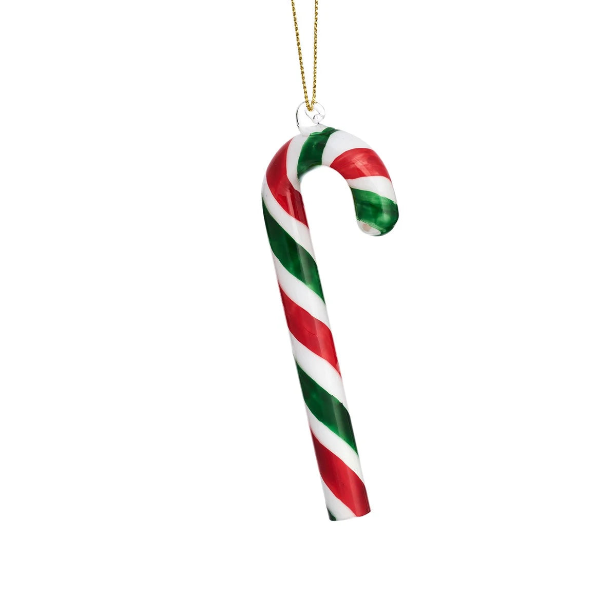 Candy cane - green/red hanging decoration