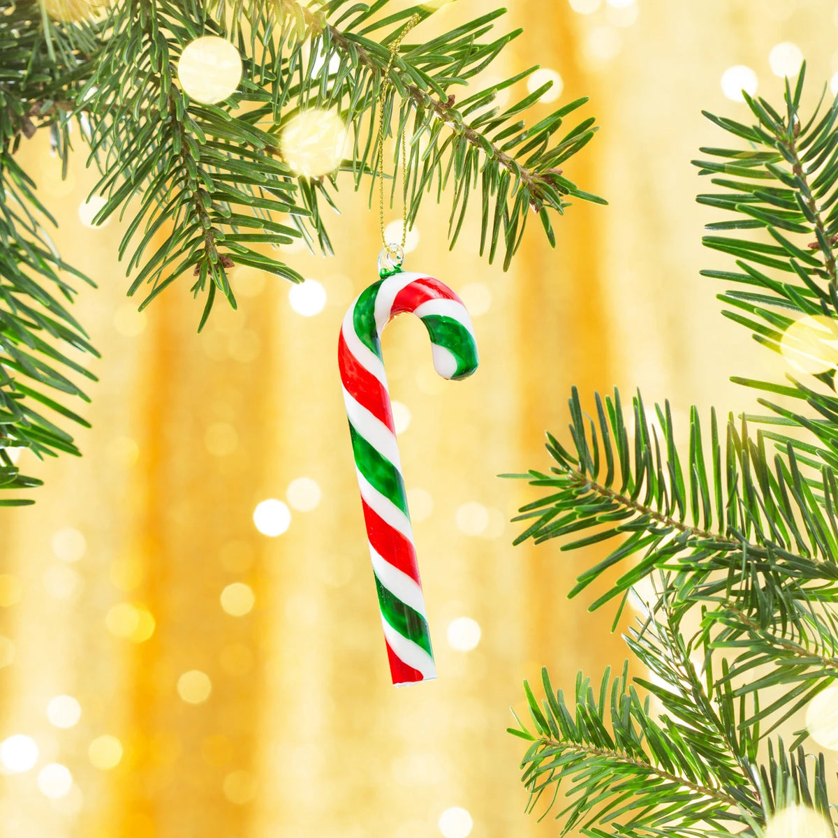 Candy cane - green/red hanging decoration