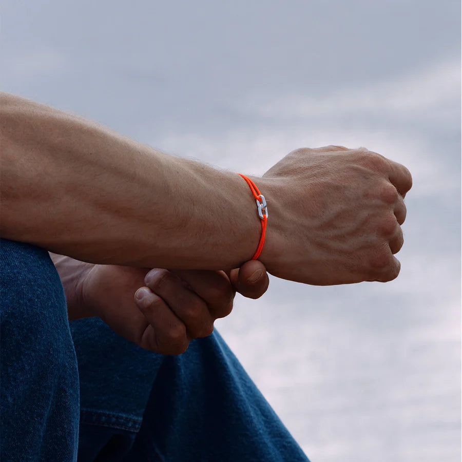 Bracelet Union plaqué argent 16 mm - Orange