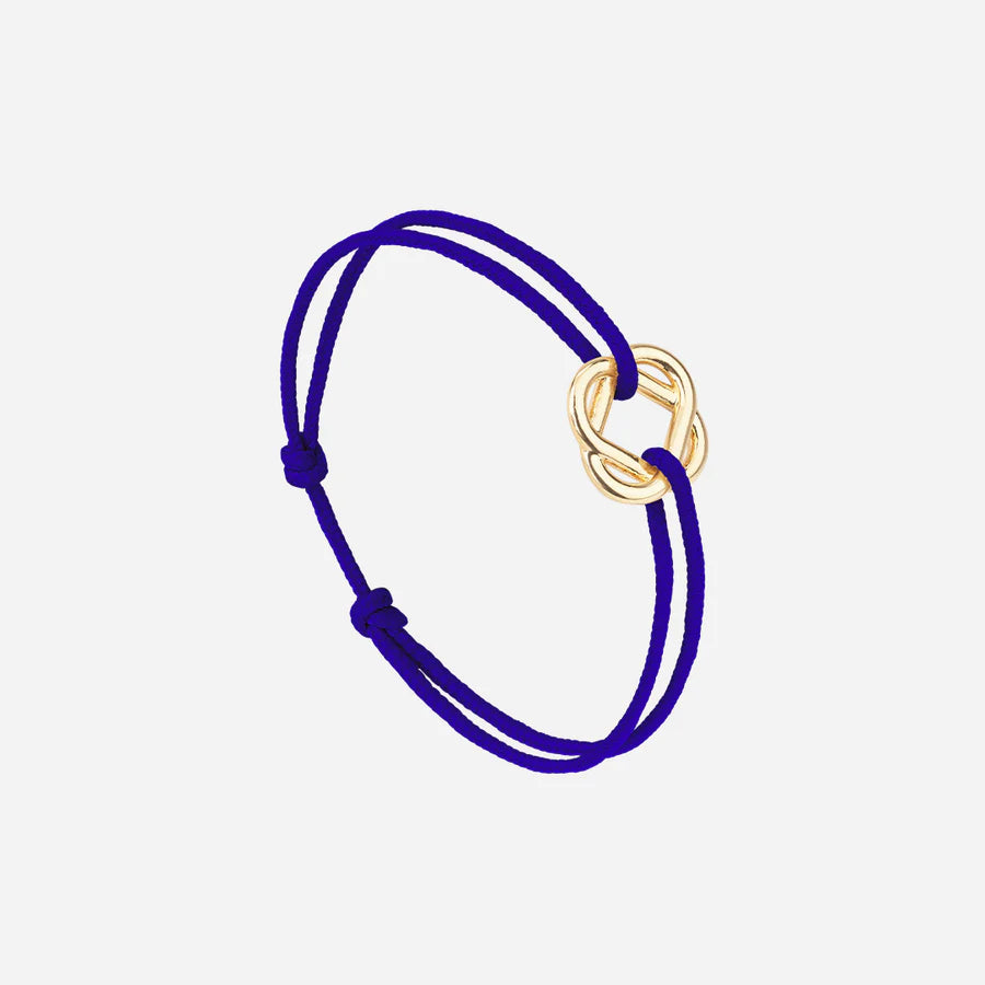 Bracelet trefle - plaque or - Bleu roi