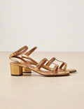 Sandales N°902 cuir craqué or