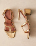 Sandales N°902 cuir craqué or
