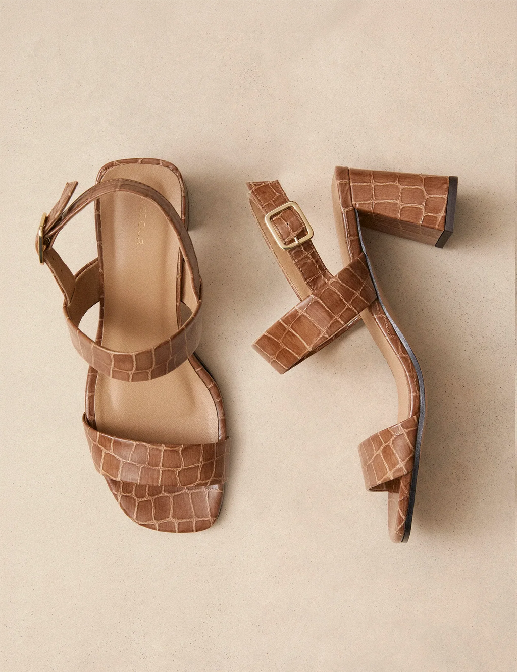 Sandales N°624 cuir coco taupe