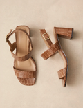 Sandales N°624 cuir coco taupe