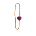 Bracelet coeur de pierre - oeil de tigre