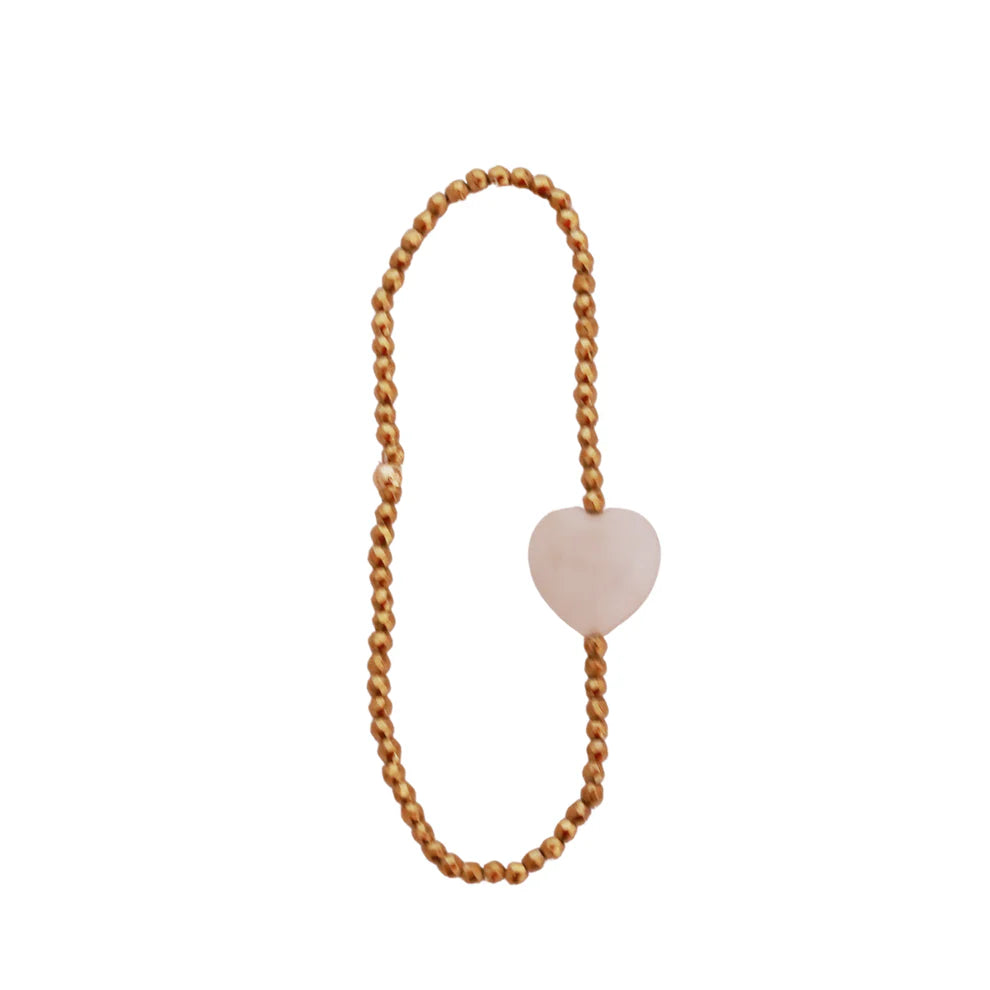 Bracelet coeur de pierre - pierre de lune