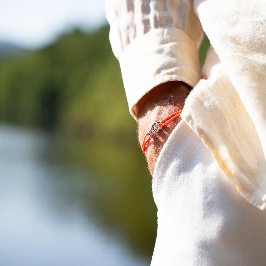 Bracelet Union plaqué argent 16 mm - Orange