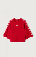 Pull vitow rayure carmin