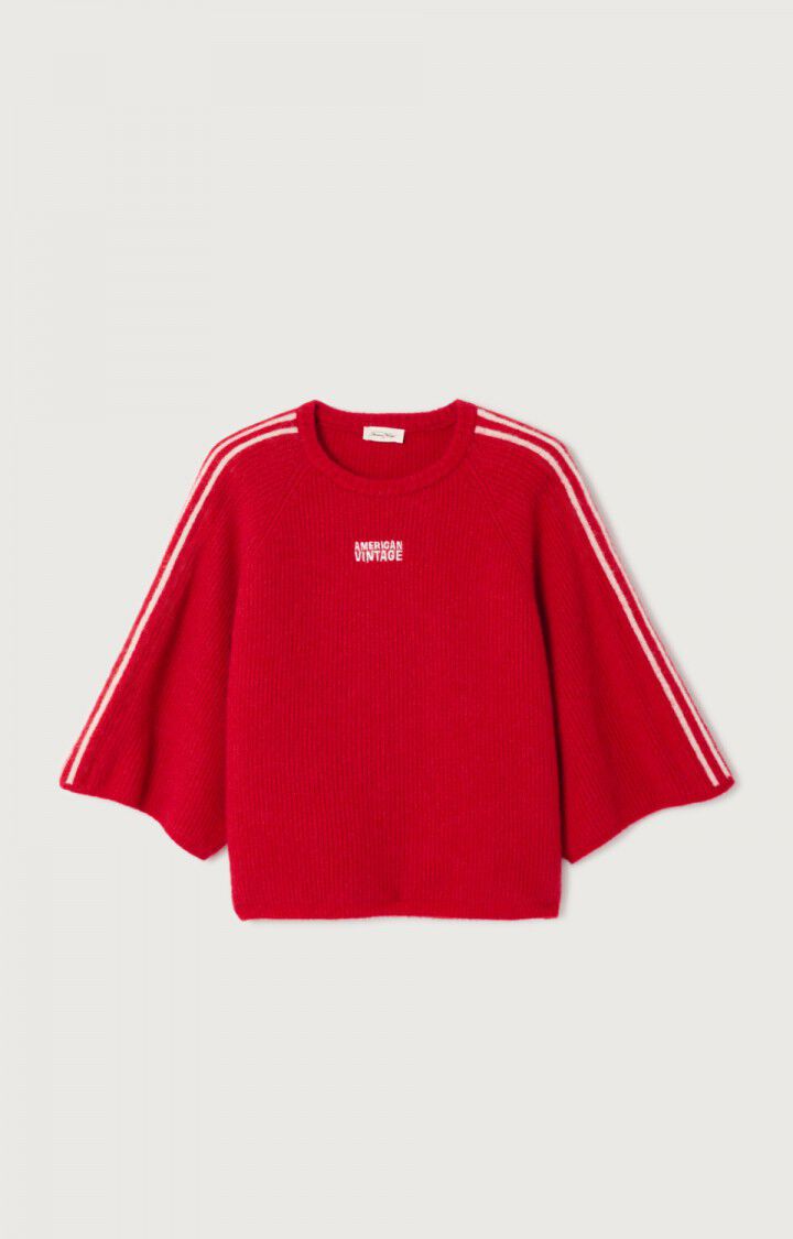 Pull vitow rayure carmin