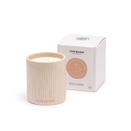 Bougie Ceramique Stripe White S Fleur D'oranger