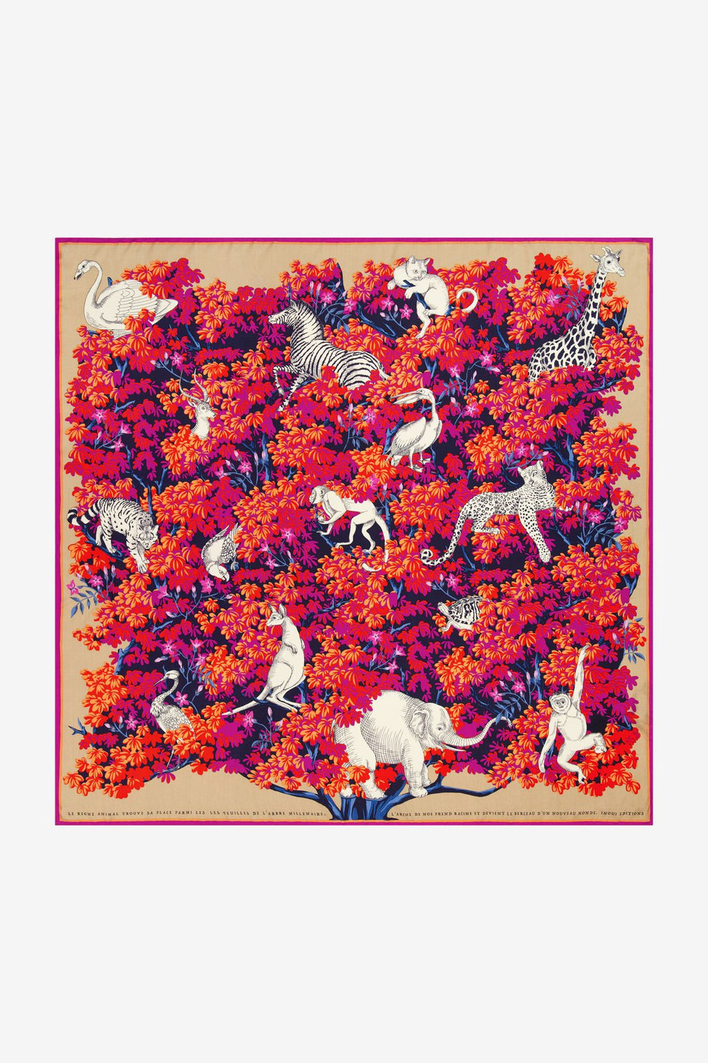 Carre 130 bestiaire - fuchsia 1