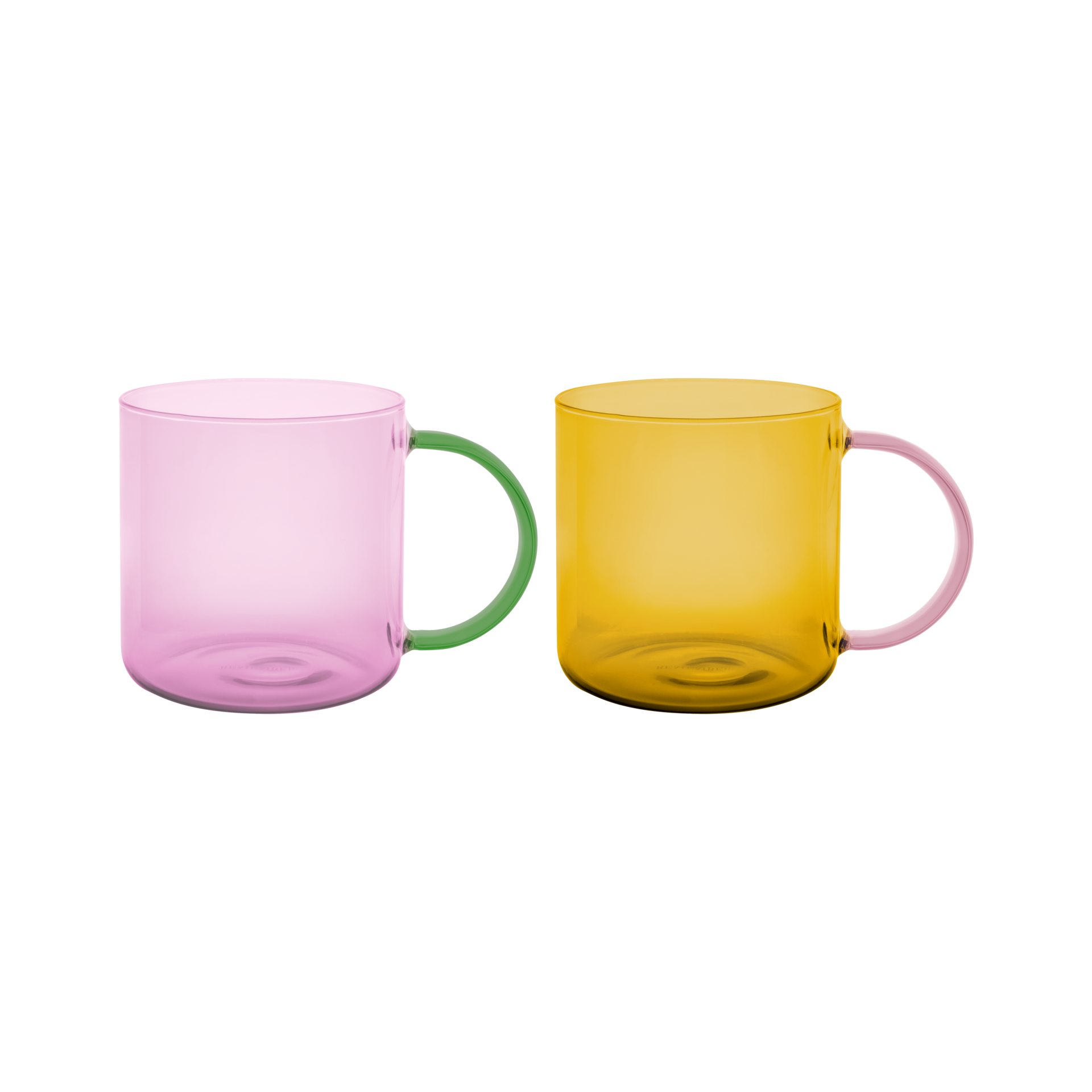 Fred - Set 2 Mugs en verre - rose