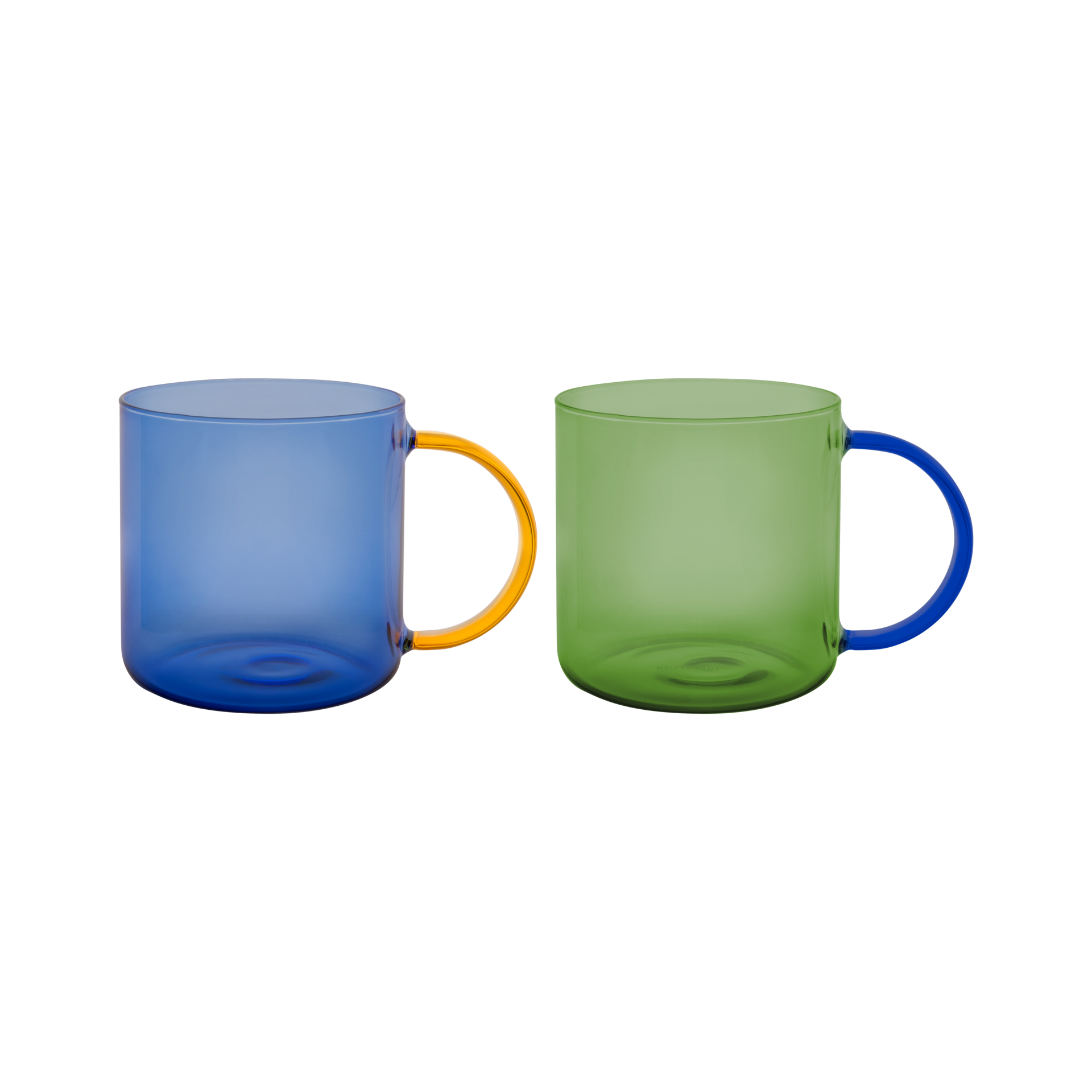 Fred - Set 2 Mugs en verre - Green blue