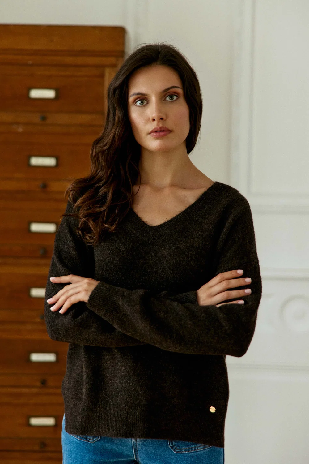 Mantio - Pull ample marron