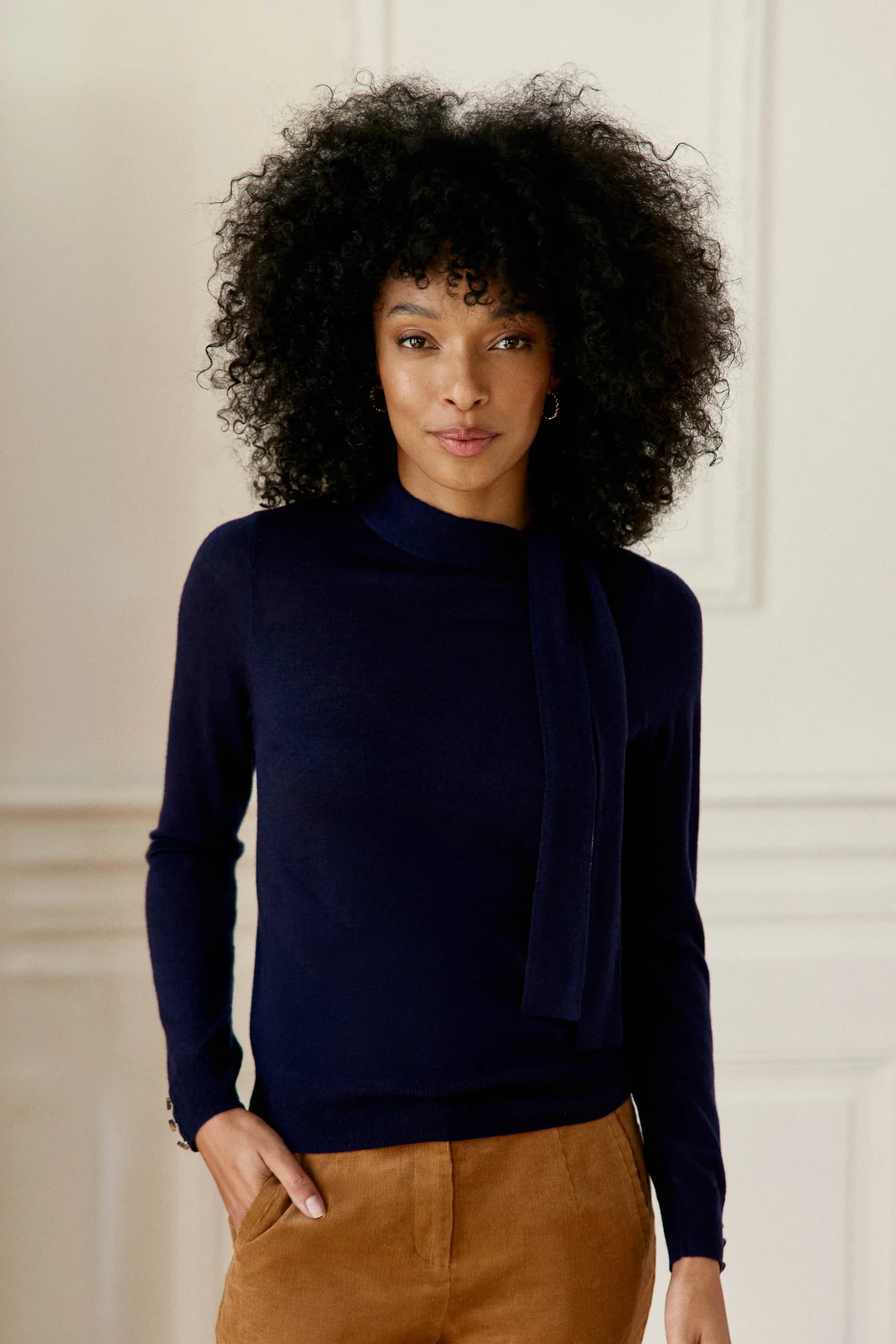 Malaly - Pull coupe droite Marine