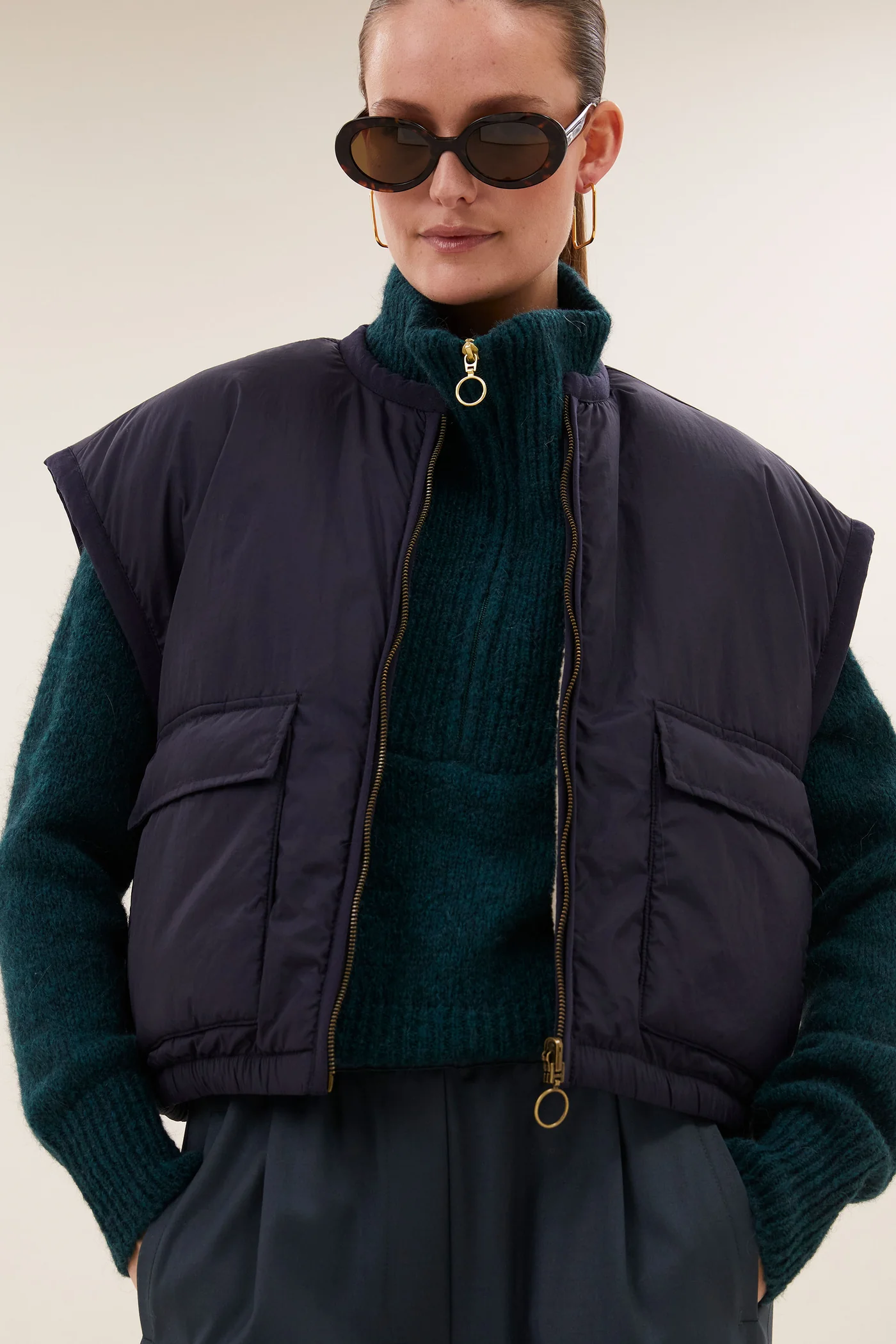 Gio Sleeveless Jacket - Midnight
