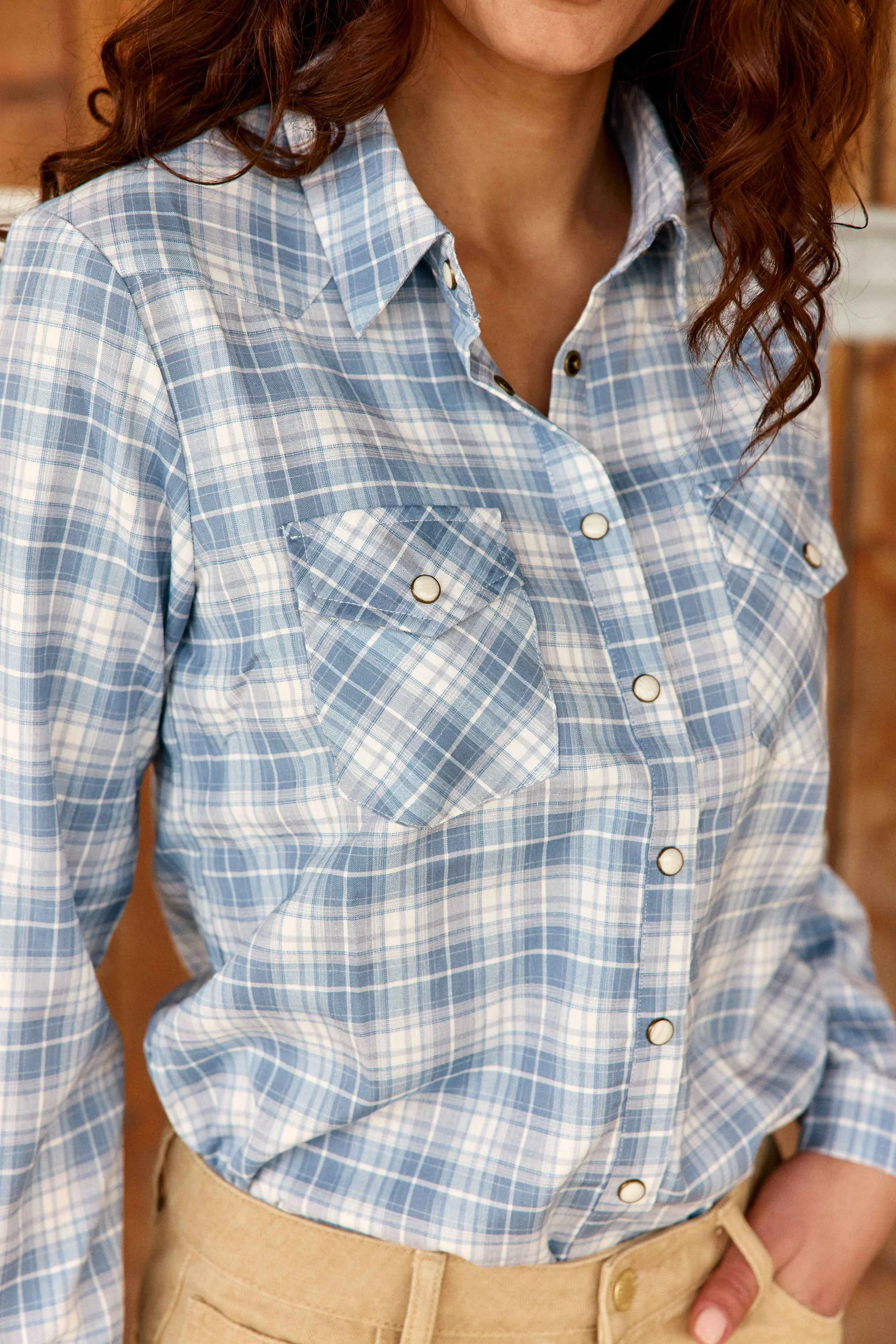 Clau - Chemise à carreaux Bleu