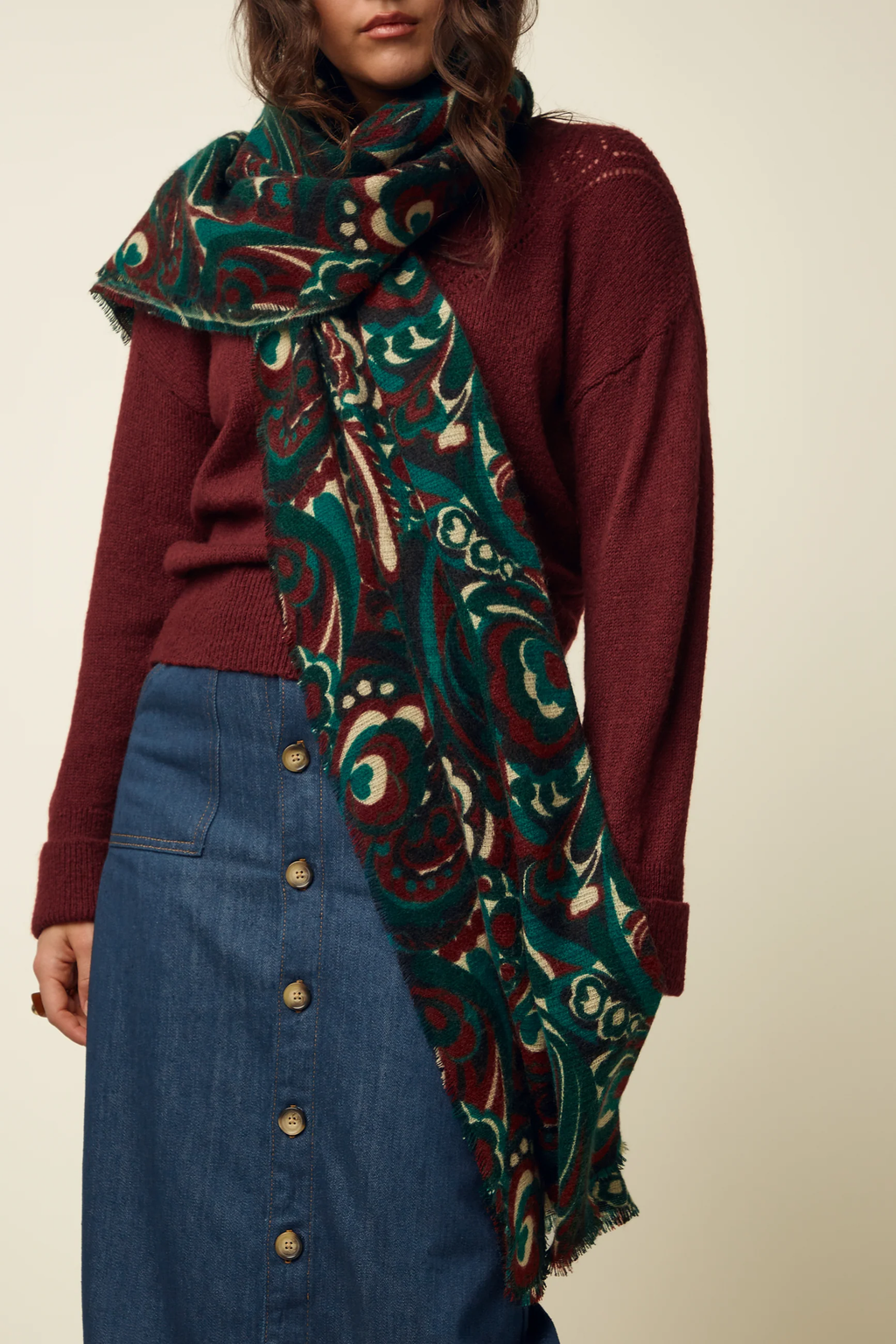 Maude Scarf Botanical Green